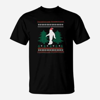 Bigfoot Christmas Sasquatch Santa Clause T-Shirt | Seseable UK