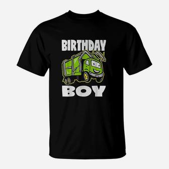 Birthday Boy Garbage Trucks Vintage Monster Truck T-Shirt - Seseable