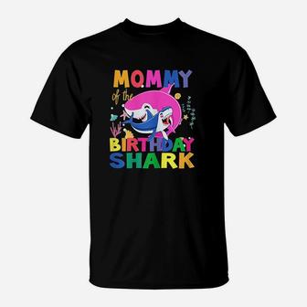 Birthday Matching Shark Family Mommy Of The Birthday Shark T-Shirt - Seseable