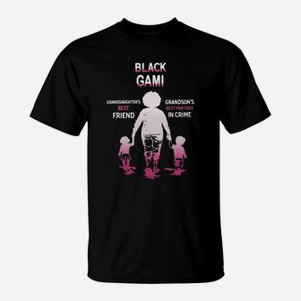 Black Month History Black Gami Grandchildren Best Friend Family Love Gift T-Shirt - Seseable