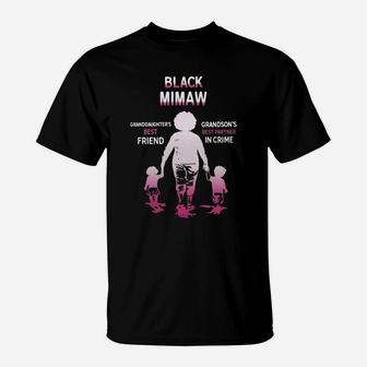 Black Month History Black Mimaw Grandchildren Best Friend Family Love Gift T-Shirt - Seseable