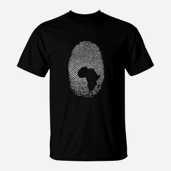 Black Power Africa Is In My Dna Fingerprint T-Shirt - Seseable