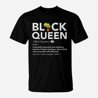 Black Queen Definition African Pride Melanin Educated T-Shirt - Seseable