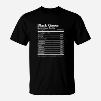 Black Queen Nutritional Facts Content Label Black History T-Shirt - Seseable