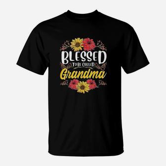 Blessed To Be Called Grandma Cute Floral Mothers Day T-Shirt - Seseable