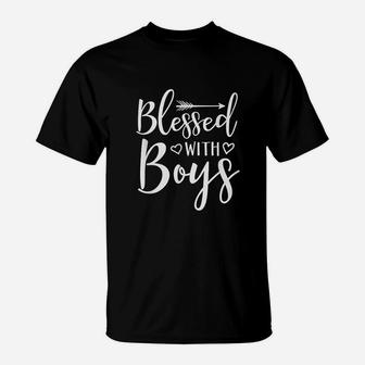Blessed With Boys Proud Mom Mothers Day Gift T-Shirt - Seseable