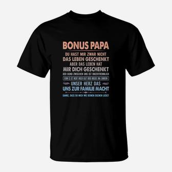 Bonus Papa T-Shirt, Bedrucktes Oberteil für Stiefväter mit Herz - Seseable