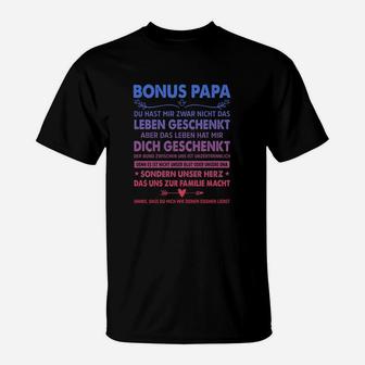 Bonus Papa T-Shirt Liebevolle Botschaft Personalisiert - Seseable