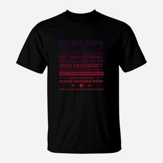 Bonus Papa T-Shirt, Personalisiert für Stiefväter mit Spruch - Seseable