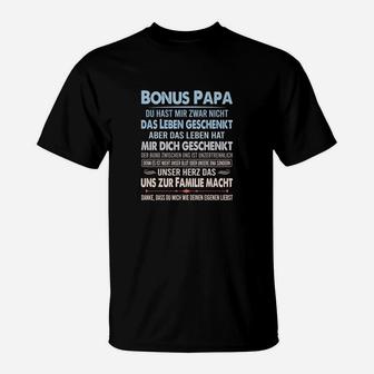 Bonus Papa Themen-T-Shirt, Liebevolle Botschaft für Stiefvater - Seseable