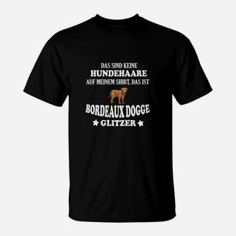 Bordeaux Dogge Glitzer T-Shirt, Lustiges Hundehaar Design - Seseable