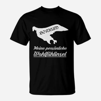 Borkum-Insel T-Shirt Meine Wohlfühlinsel, Schwarzes Urlaubsmotiv Tee - Seseable