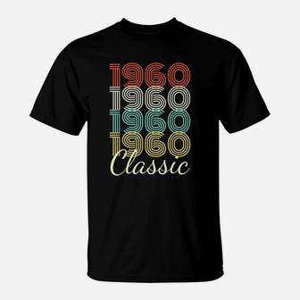 Born In 1960 Birthday Gift 61 Years Old Vintage Classic 1960 T-Shirt - Seseable
