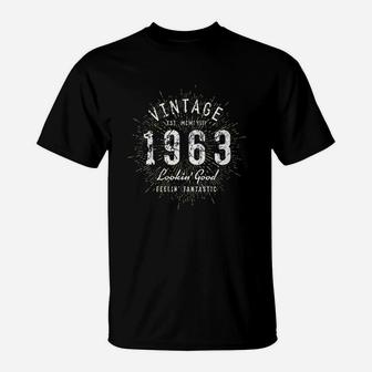 Born In 1963 Vintage 58th Birthday T-Shirt - Seseable