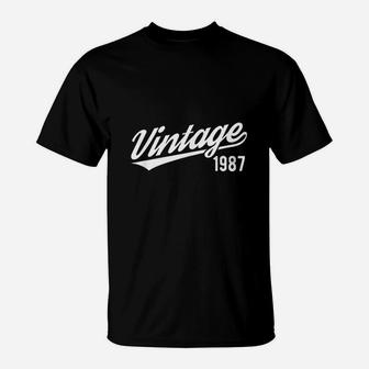 Born In 1987 Vintage 35th Birthday Gift Turning 35 Year Old T-Shirt - Seseable