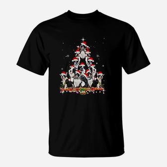 Boston Terrier Christmas Tree Dog Santa T-Shirt - Seseable