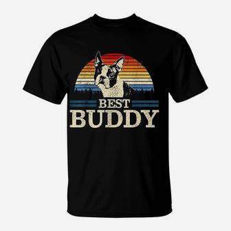 Boston Terrier Vintage Best Buddy Funny Dog Lover Gift T-Shirt - Seseable