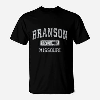 Branson Missouri Mo Vintage Established Sports Design T-Shirt - Seseable