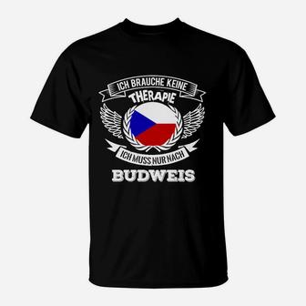 Budweis Therapie Spruch Herren T-Shirt mit Tschechischer Flagge - Seseable