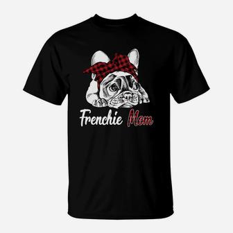 Buffalo Plaid Frenchie Mom Dog Mother T-Shirt - Seseable