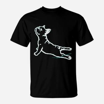 Bull Dog Funny Yoga Workouts T-Shirt - Seseable