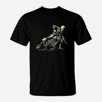Cafe Racer Ghost Drift Rider Vintage Motorcycle T-Shirt - Seseable