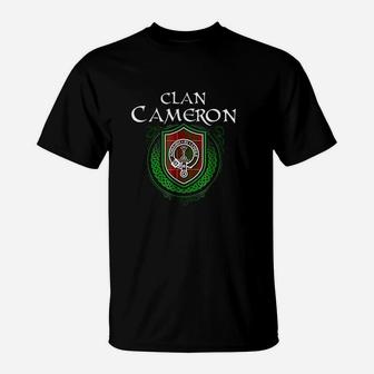 Cameron Surname Scottish Clan Tartan Crest Badge T-Shirt - Seseable