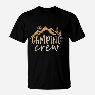 Camping Crew Mountain Graphic Mountain Hiking T-Shirt - Seseable