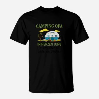 Camping Opa Im Herzen Jung Lustiges Shirt für Großväter - Seseable