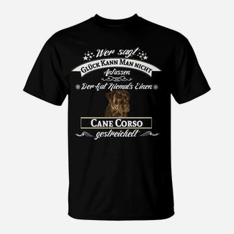 Cane Corso T-Shirt für Liebhaber mit Spruch über Glück - Seseable