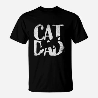 Cat Dad Men Fathers Day Christmas Birthday Best Ever Funny T-Shirt - Seseable