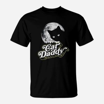Cat Daddy Vintage Eighties Style Cat Retro Full Moon T-Shirt - Seseable
