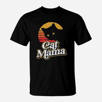 Cat Mama Vintage Eighties Style Best Gifts For Mom T-Shirt - Seseable