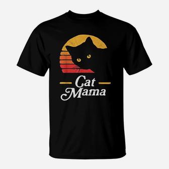 Cat Mama Vintage Eighties Style Cat T-Shirt - Seseable