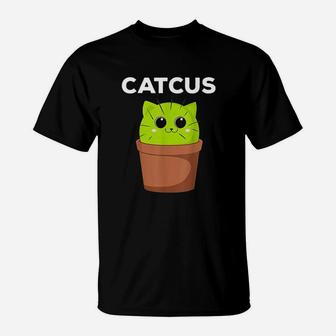 Catcus Funny Cat Pun Gift For Cat Moms Cactus T-Shirt - Seseable