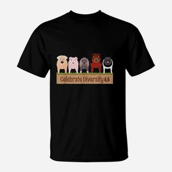 Celebrate Diversity Gifts For Pig Lovers Farm Breed Cute Pig T-Shirt - Seseable
