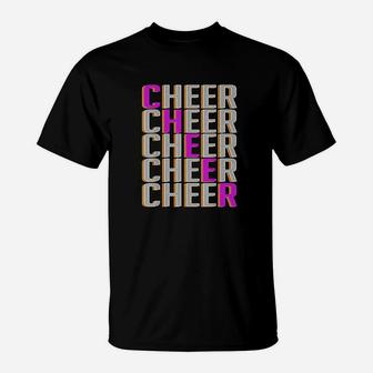 Cheer Pattern Cheerleader Cheer Mom T-Shirt - Seseable