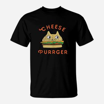 Cheeseburger Cat Purrburger Kitten Hamburger Burger Lover T-Shirt - Seseable