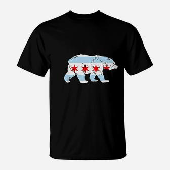 Chicago Flag Bear Lover Classic Vintage City Bear T-Shirt | Seseable CA