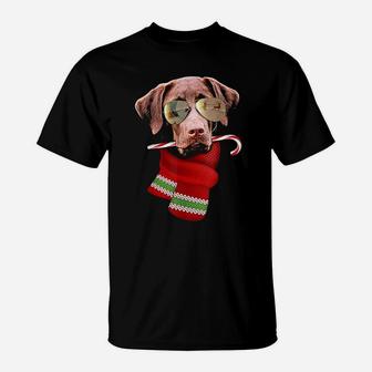 Chocolate Labrador Christmas Gift For Dog Lovers Sunglasses T-Shirt - Seseable