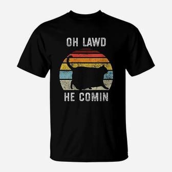 Chonk Cat Oh Lawd He Comin T-Shirt - Seseable