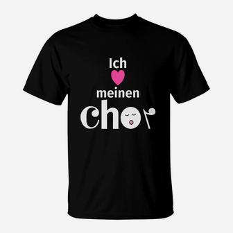 Chorliebe T-Shirt mit Herz & Notenschlüssel, Schwarz - Seseable