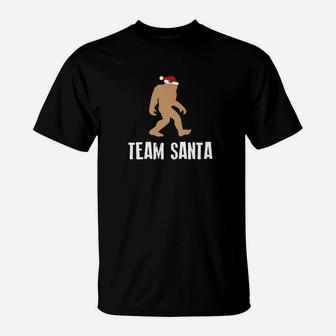 Christmas Bigfoot Team Santa Holiday Gift T-Shirt - Seseable