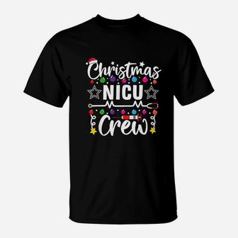 Christmas Nicu Crew Nurse Doctor Tech Neonatal Icu Squad T-Shirt - Seseable