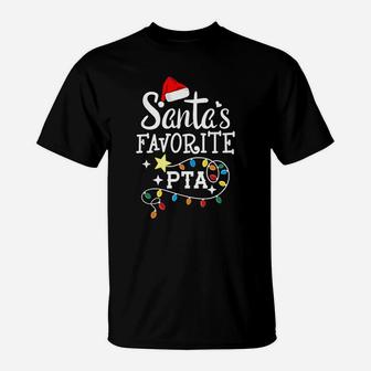 Christmas Physical Therapist Assistant Santas Favorite Pta T-Shirt - Seseable