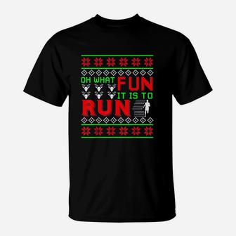 Christmas Running Runner Half Marathon 5k Race Gift T-Shirt - Seseable