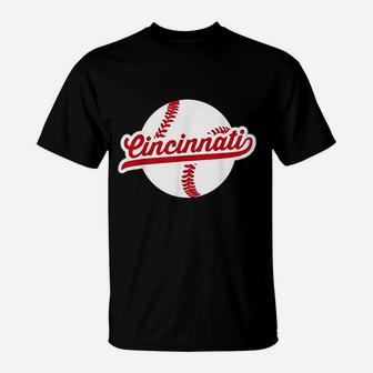Cincinnati Baseball Vintage Ohio Pride Love City Red T-Shirt - Seseable
