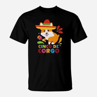 Cinco De Mayo Funny Mexican Corgi Cute Dog Lover Corgo Premium T-Shirt - Seseable