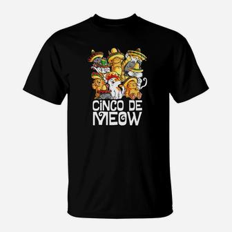 Cinco De Meow Mayo Kitty Kitten Kids Cat Sombrero T-Shirt - Seseable