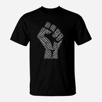 Civil Rights Black Power Fist March For Justice T-Shirt - Seseable